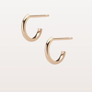 Aurate 14k gold Minimalist Half-Hoop Stud Earrings